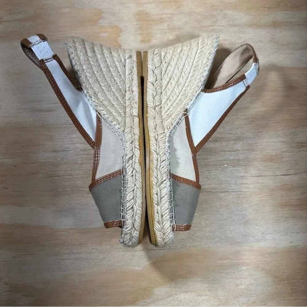 Vidoretta Tan and Brown Wedge Espadrilles Women’s Size 8